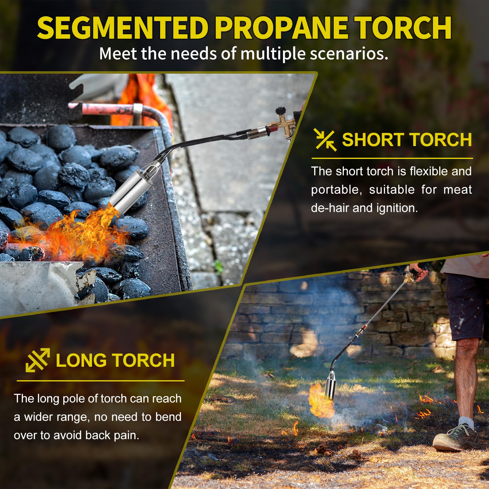 WorkBless Propane Torch Weed Burner in action tackling weeds