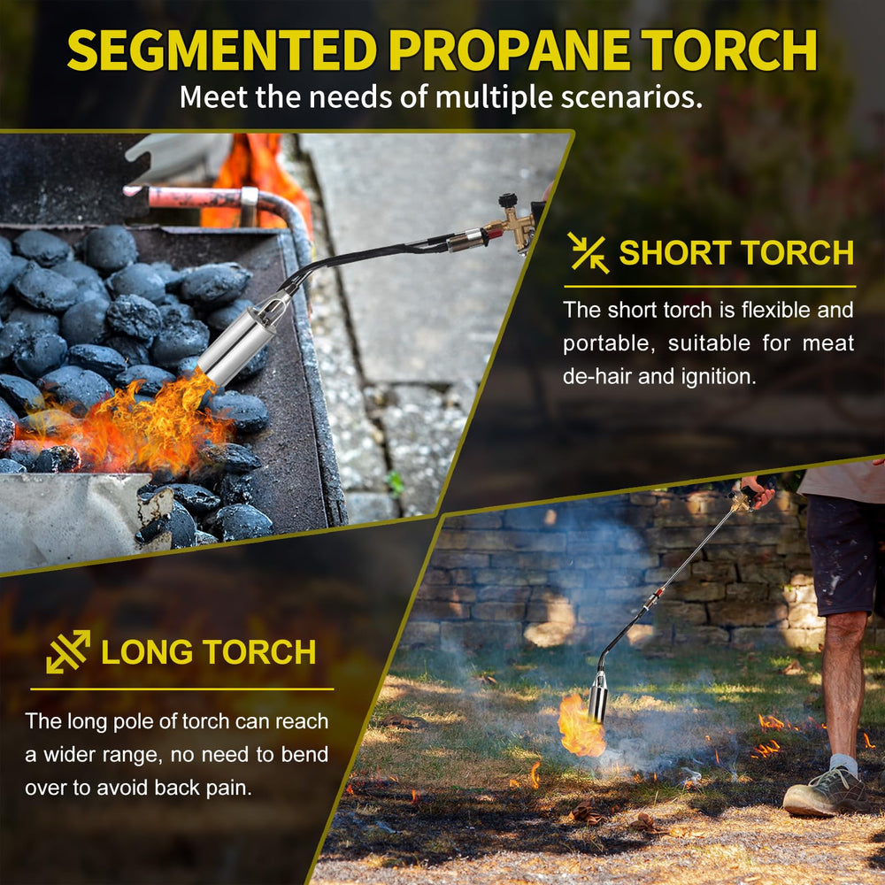 WorkBless Propane Torch Weed Burner in action tackling weeds