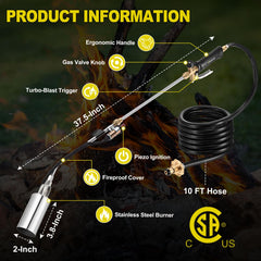 WorkBless Propane Torch with 1 LB propane adapter