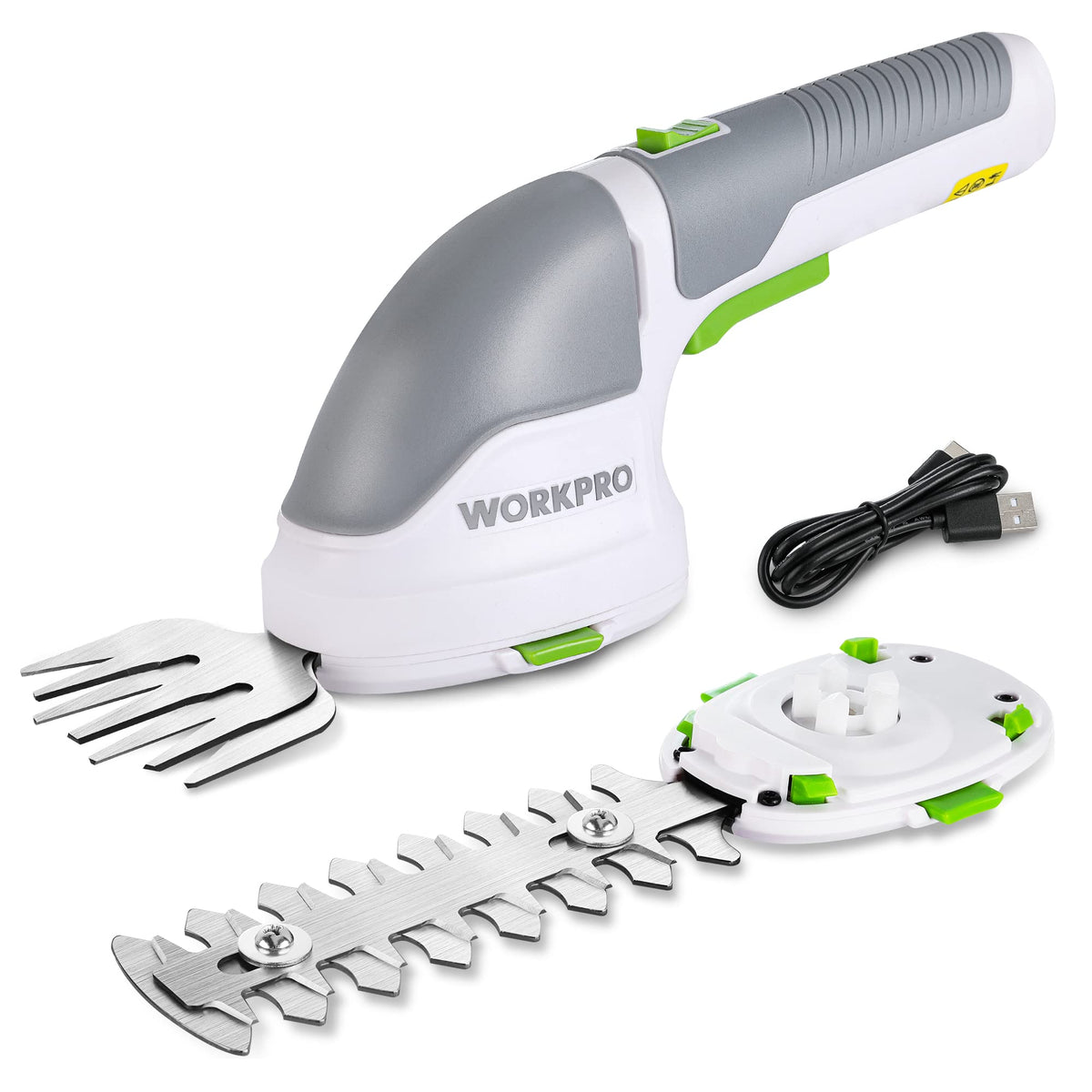 WORKPRO 3.6V Cordless Grass Shear front view, white