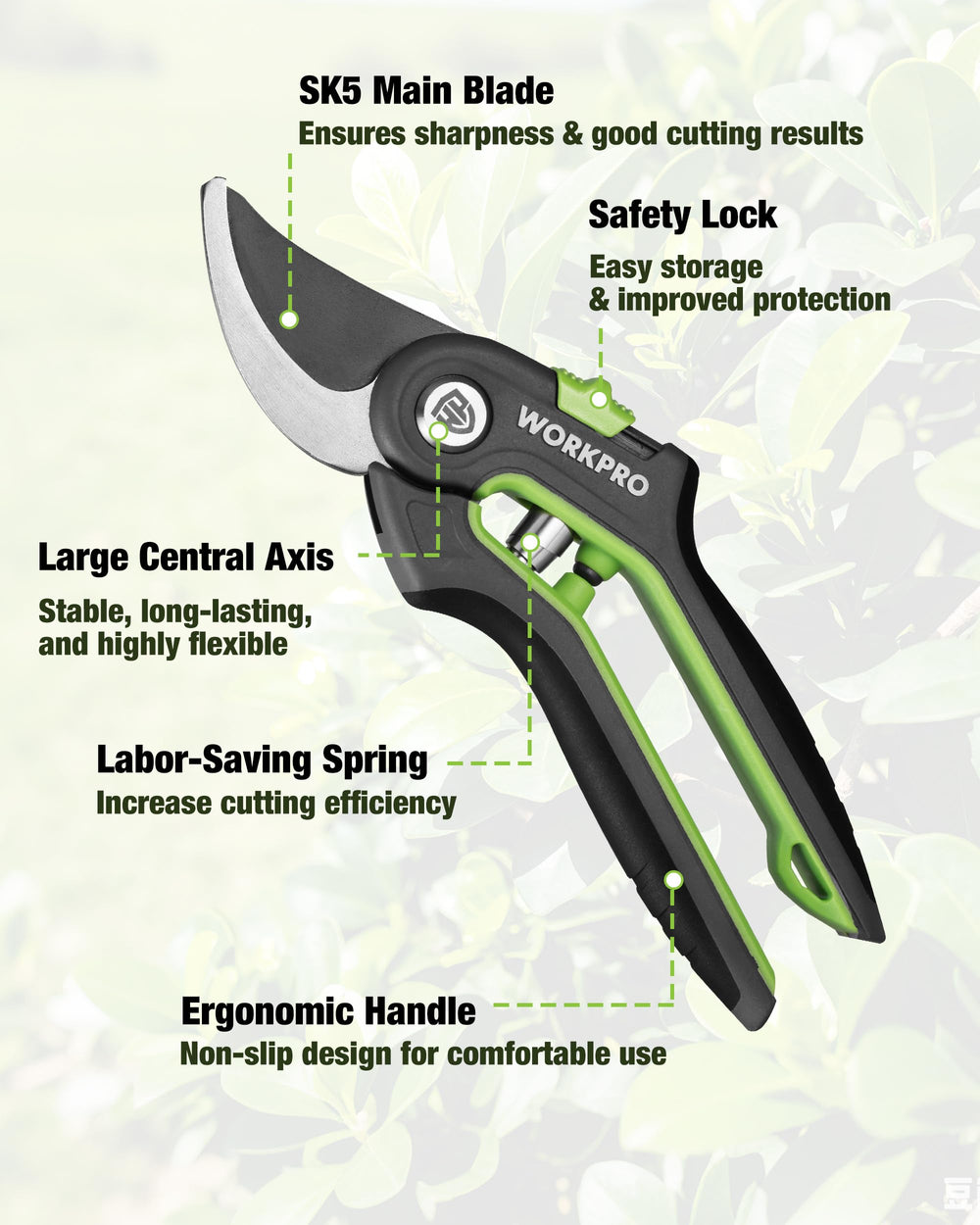 WORKPRO 3-Piece Garden Shears Set, 24-inch anvil lopper