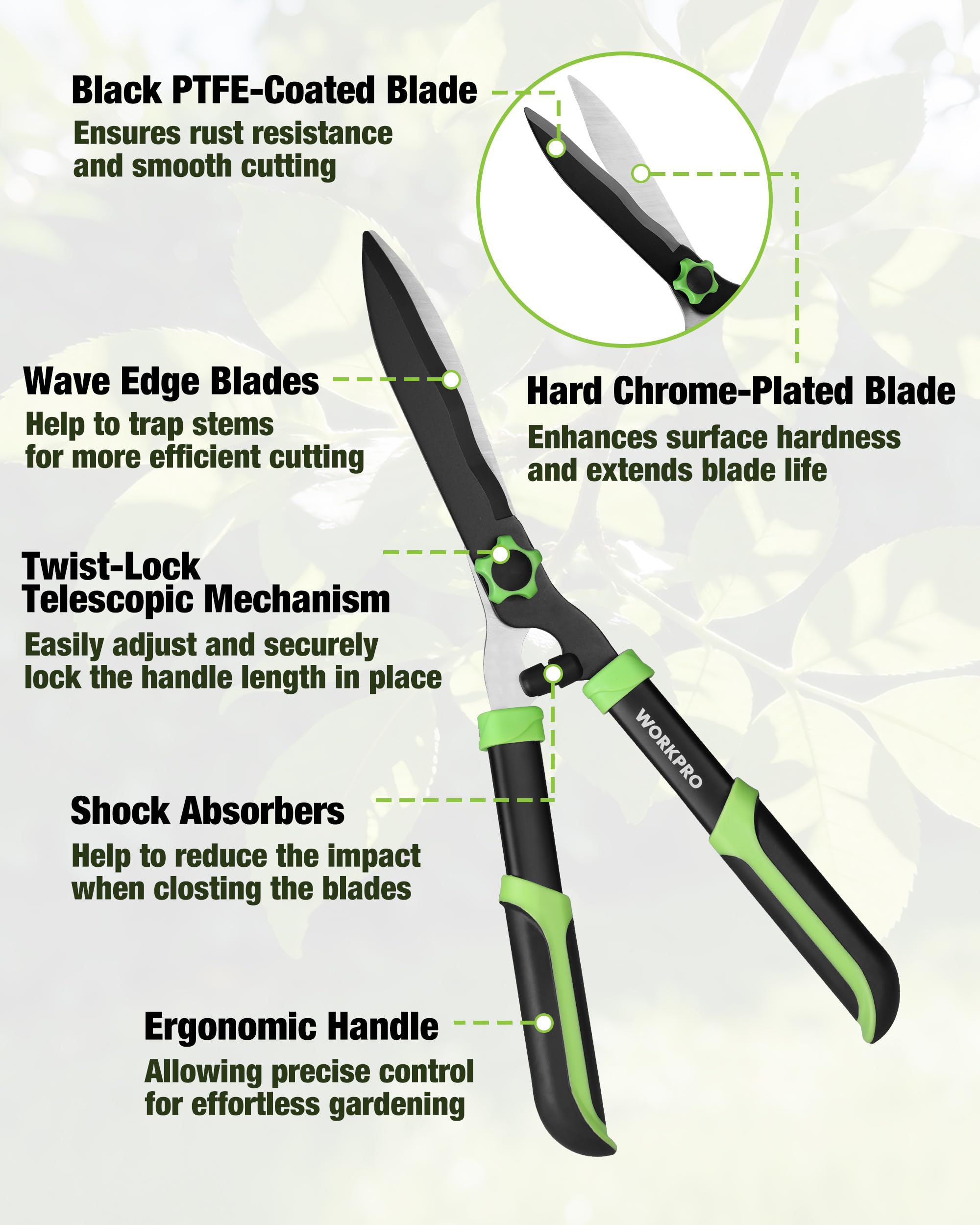 WORKPRO 3-Piece Garden Shears Set, 8-inch bypass pruning shear