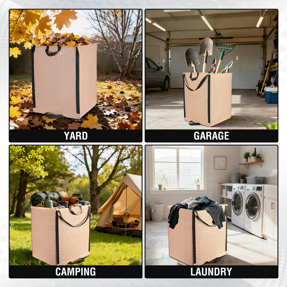 WORKPRO 72-Gallon reusable yard waste bag with grass clippings inside