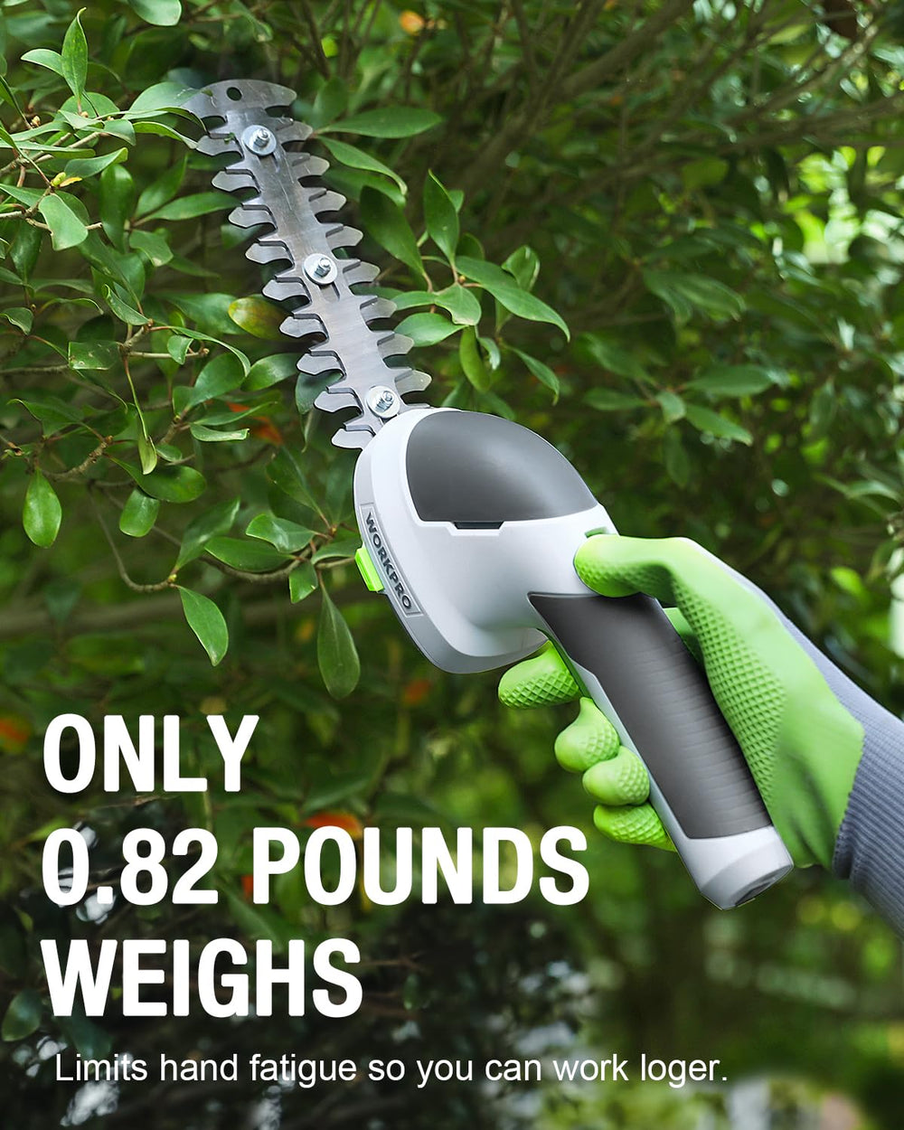 WORKPRO cordless grass shear and shrub trimmer side view