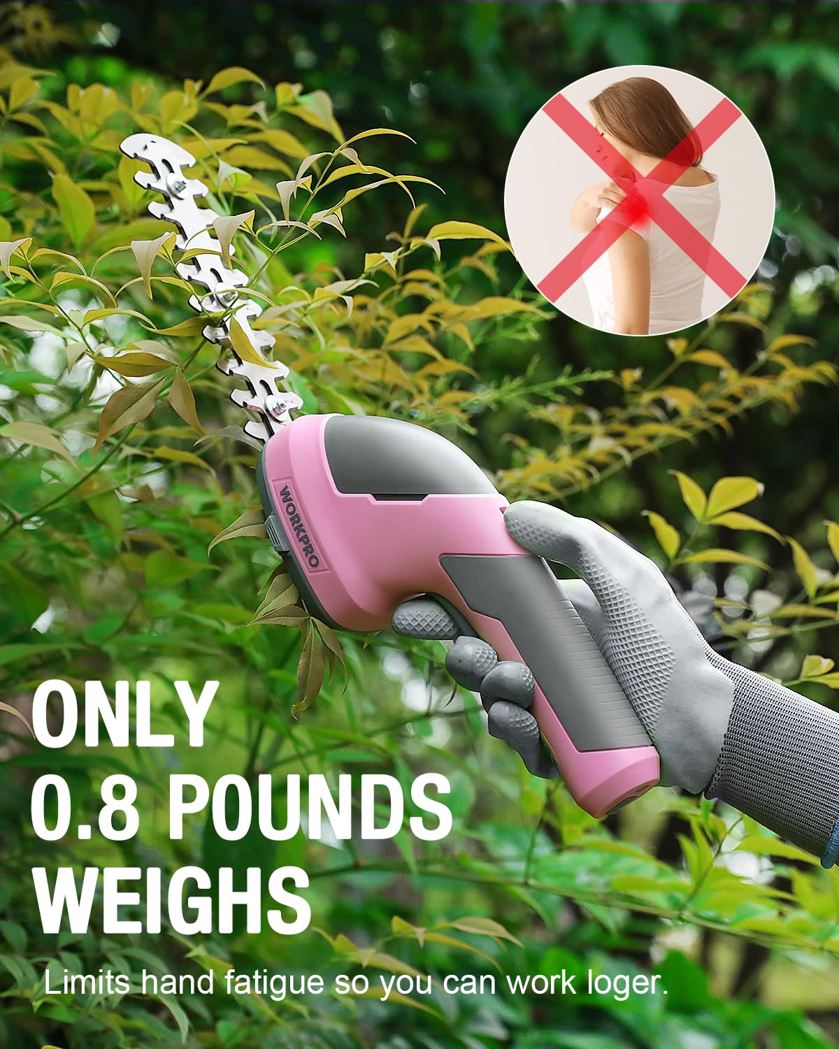 WORKPRO Cordless Grass Shear blades close-up
