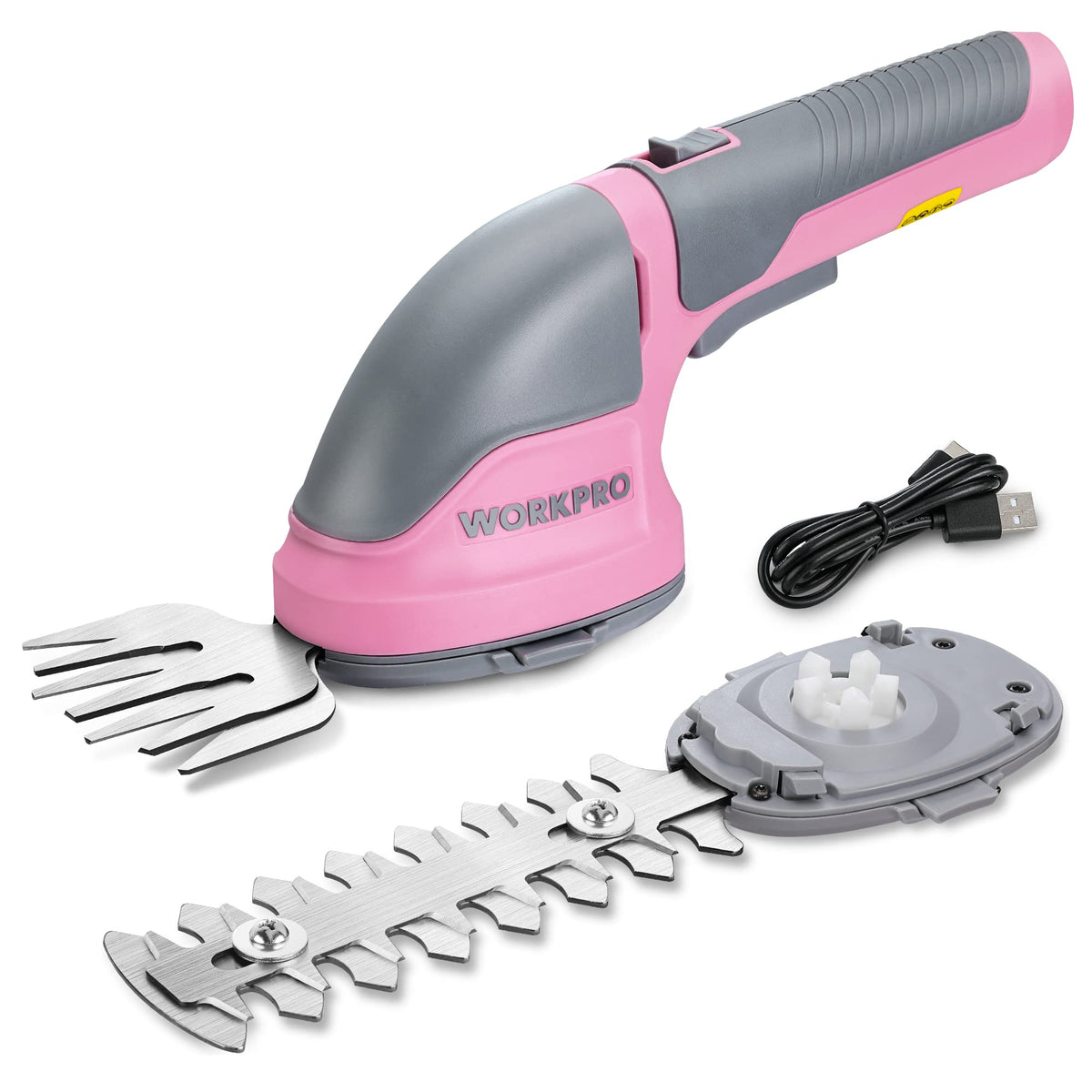 WORKPRO Cordless Grass Shear front view in pink