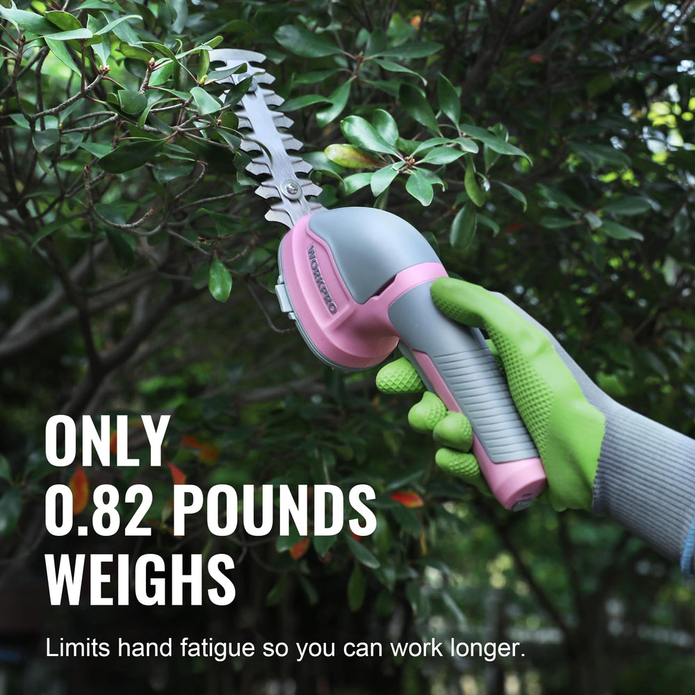 WORKPRO Cordless Grass Shear with sharp blades displayed