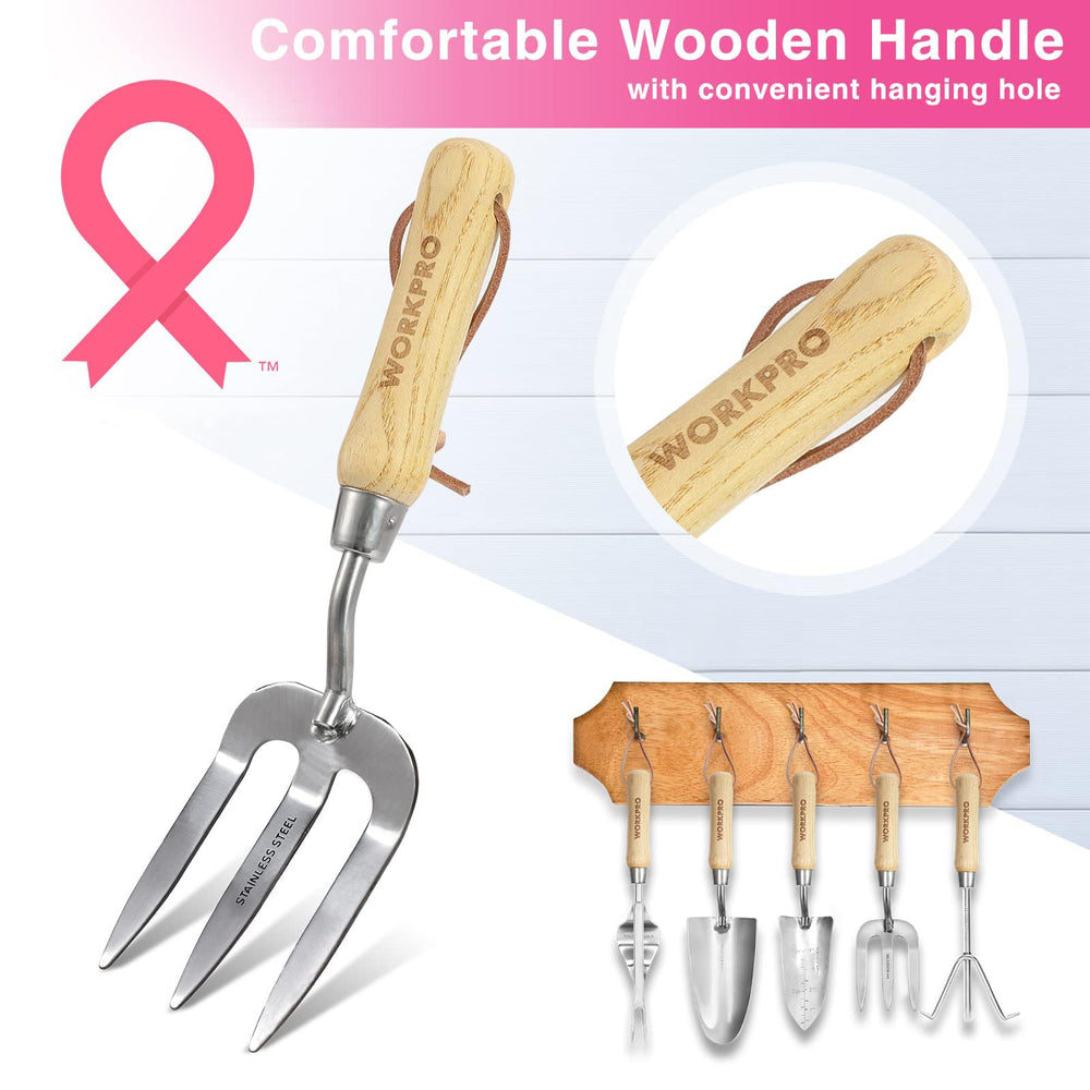 WORKPRO ergonomic wooden handle garden tools