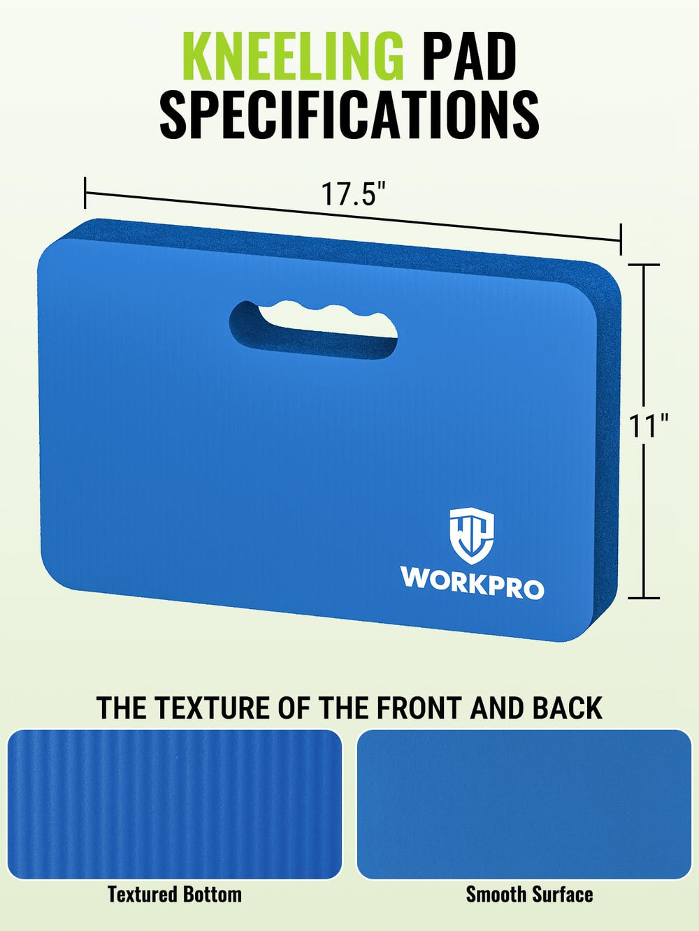WORKPRO Extra Thick Kneeling Pad next to gardening tools