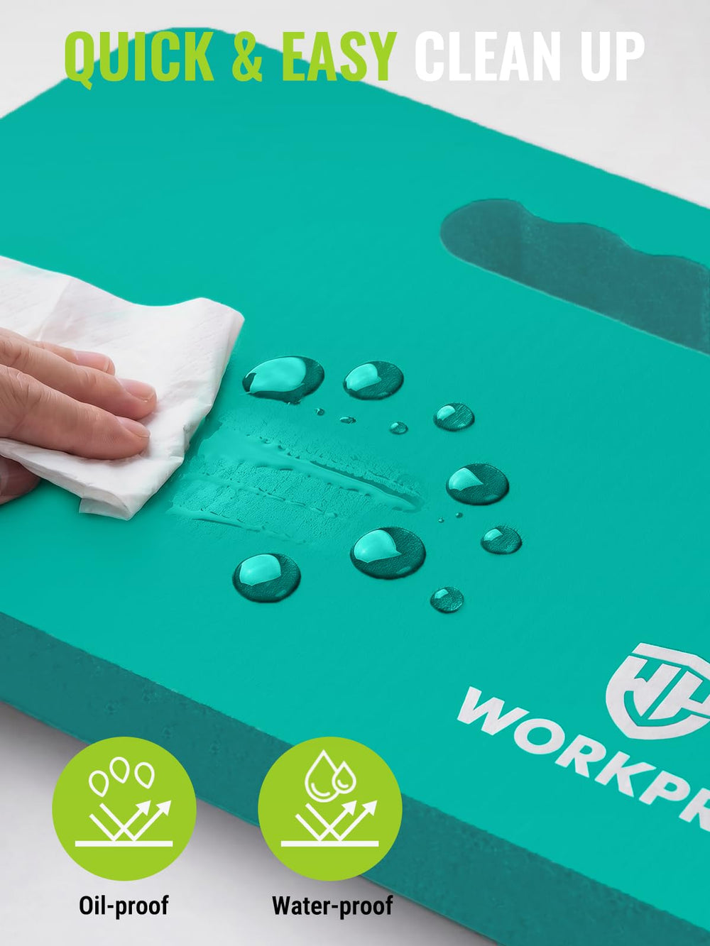 WORKPRO Extra Thick Kneeling Pad with built-in handle, front view