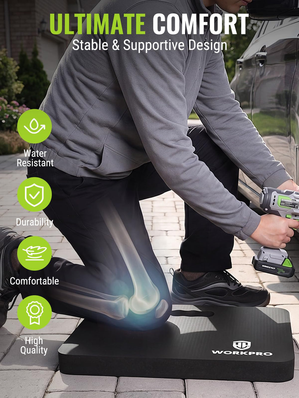 WORKPRO Extra Thick Kneeling Pad with handle