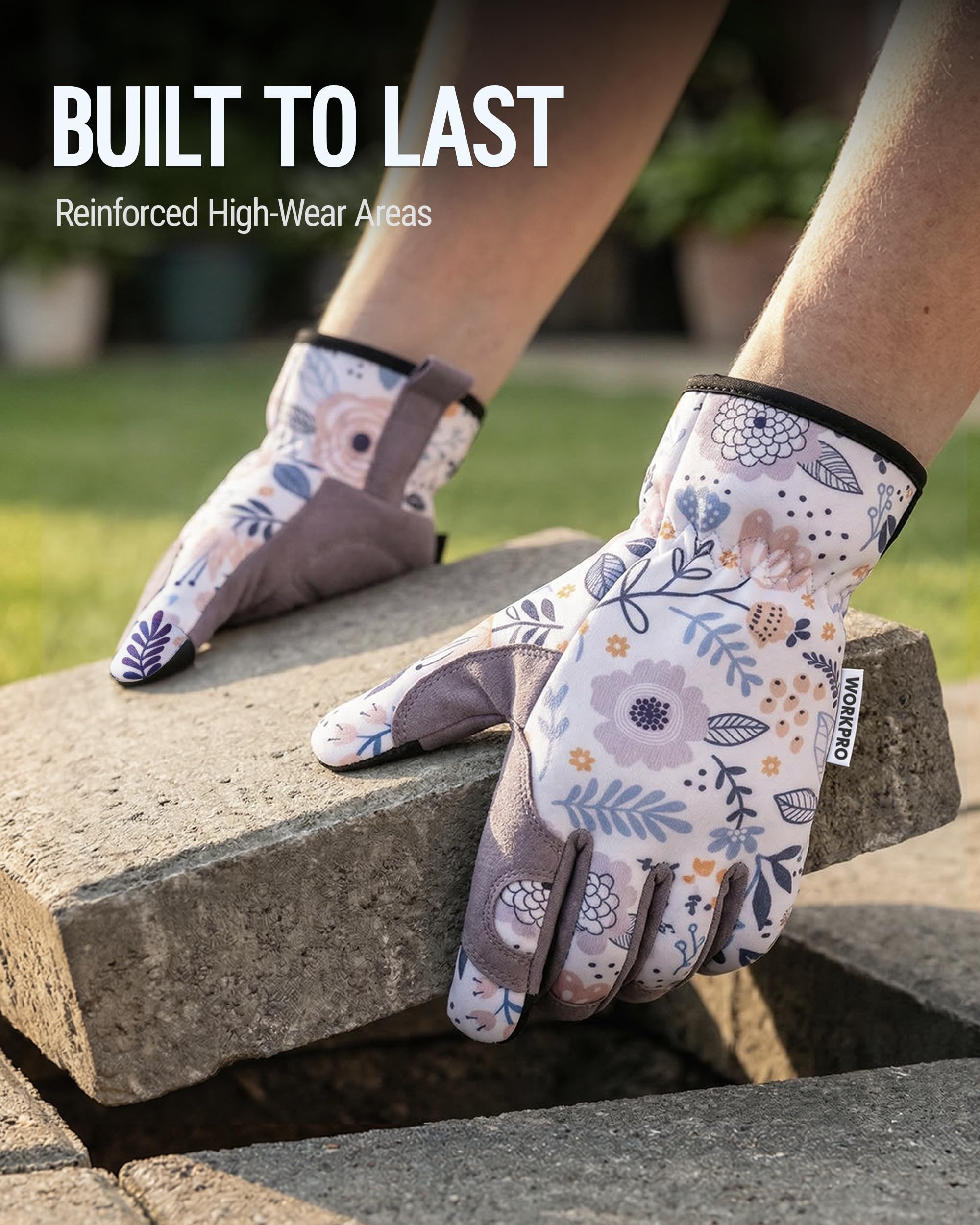 WORKPRO Floral Garden Gloves with gardening tools