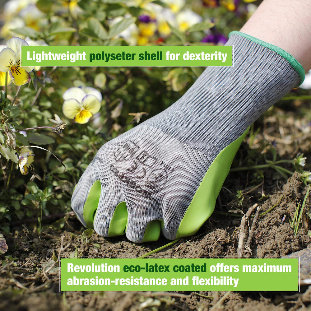 WORKPRO Garden Gloves side view showcasing flexibility