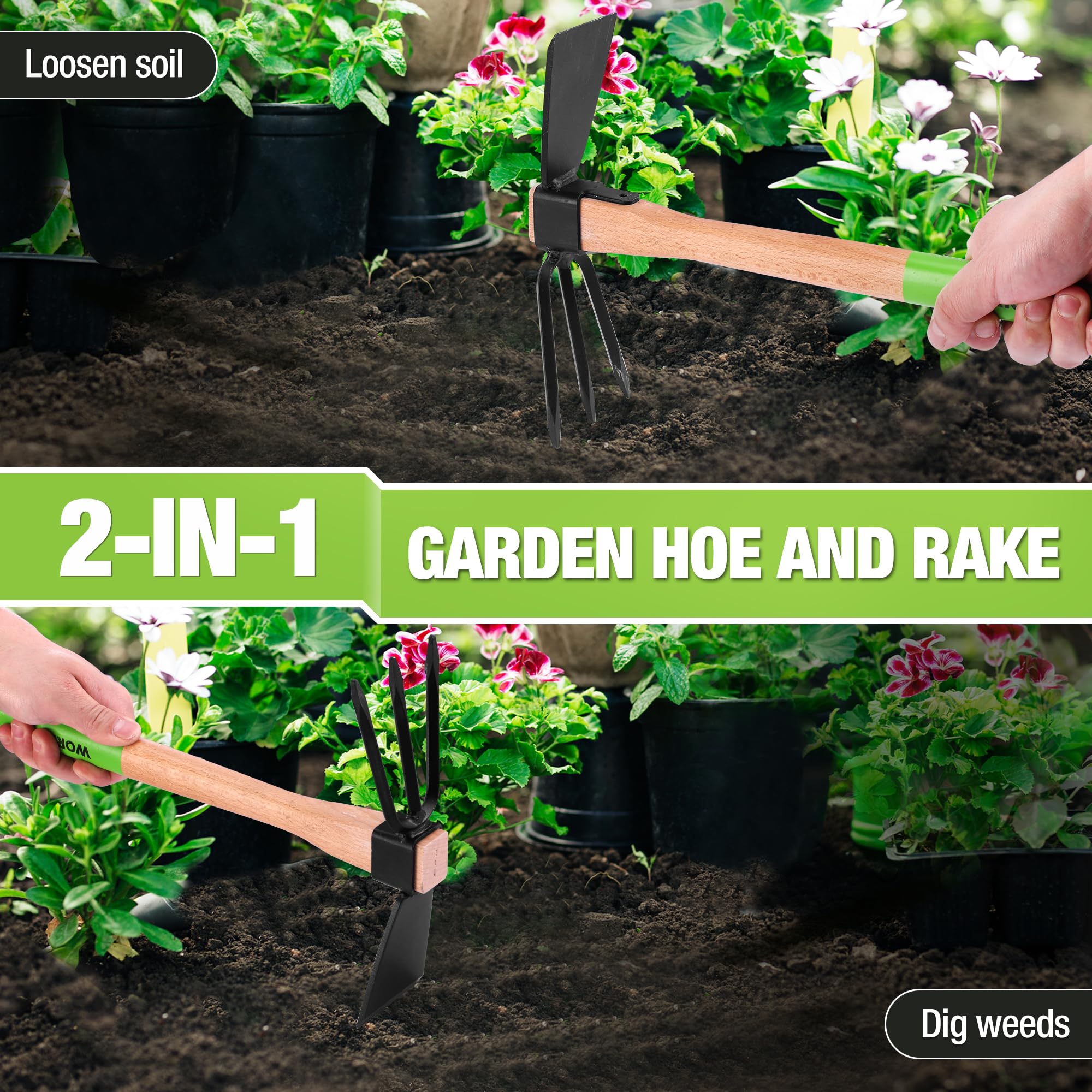 WORKPRO Garden Hoe in a garden setting