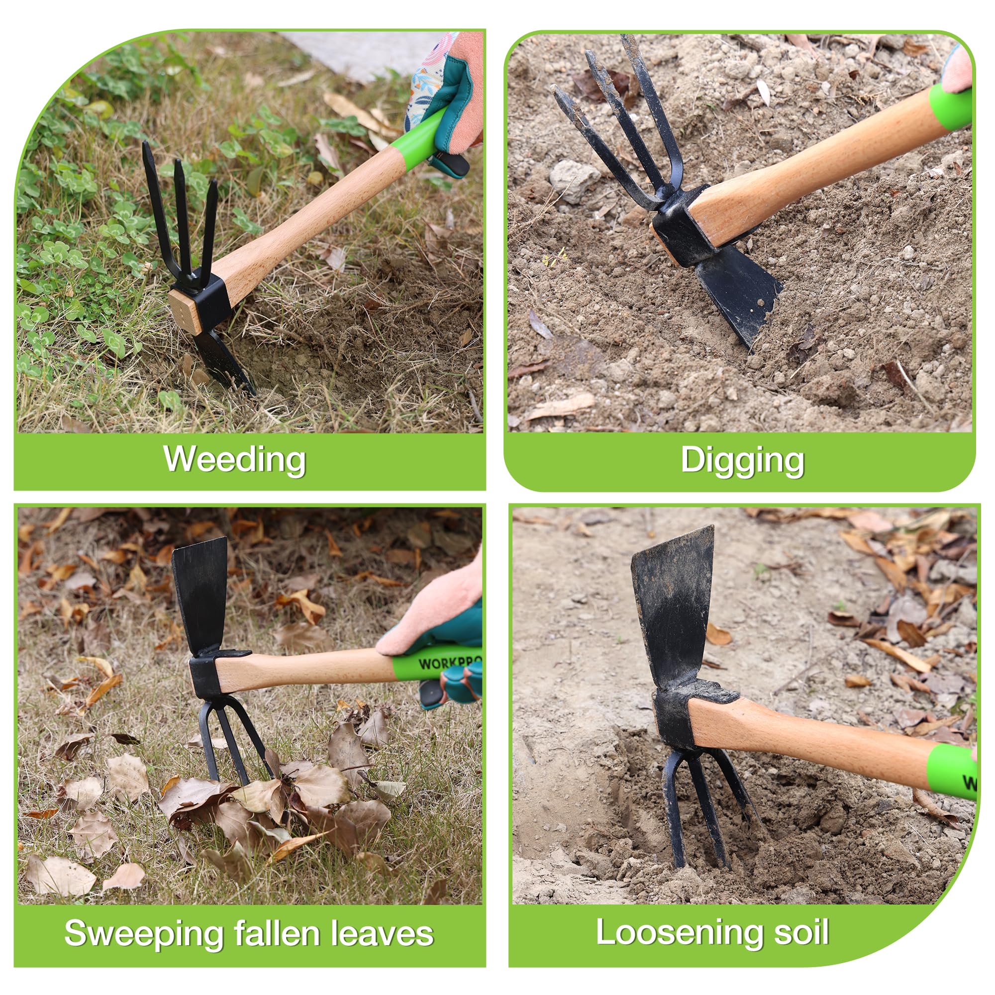WORKPRO Garden Hoe showing the sturdy metal construction