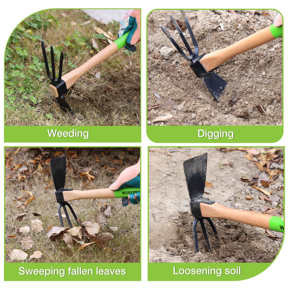 WORKPRO Garden Hoe showing the sturdy metal construction