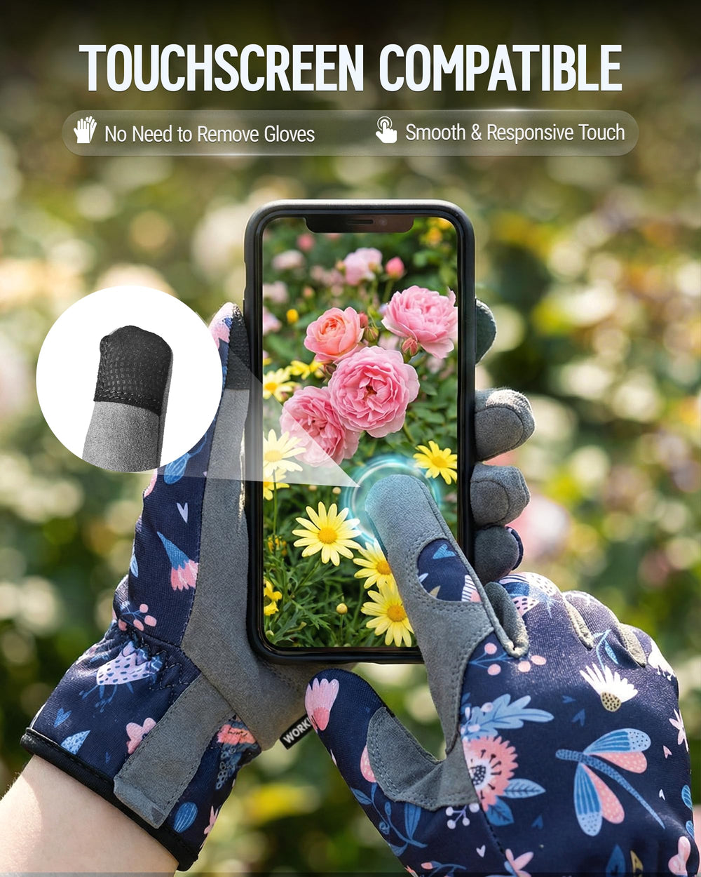 WORKPRO Gloves being used for gardening tasks