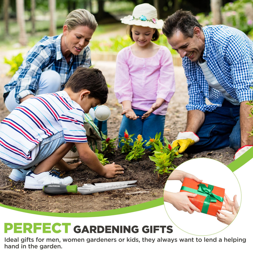 WORKPRO Hand Weeder showing cutting notch