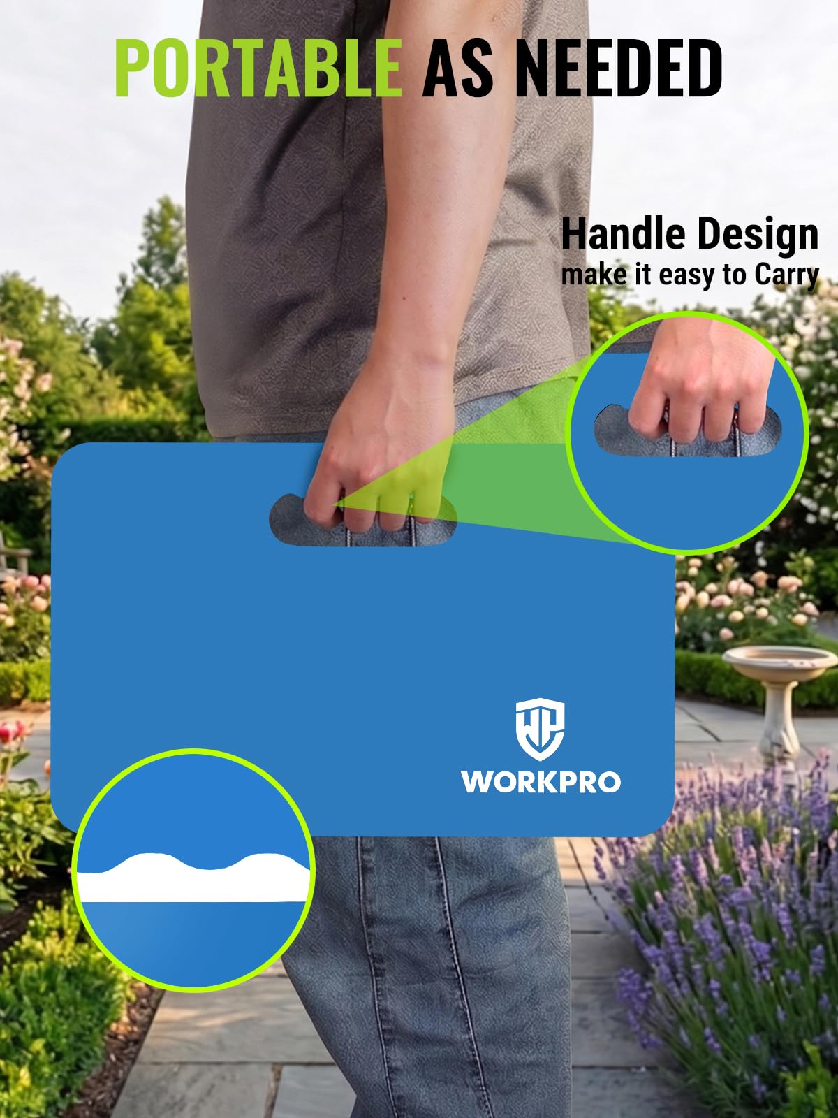 WORKPRO kneeling pad in use by a gardener