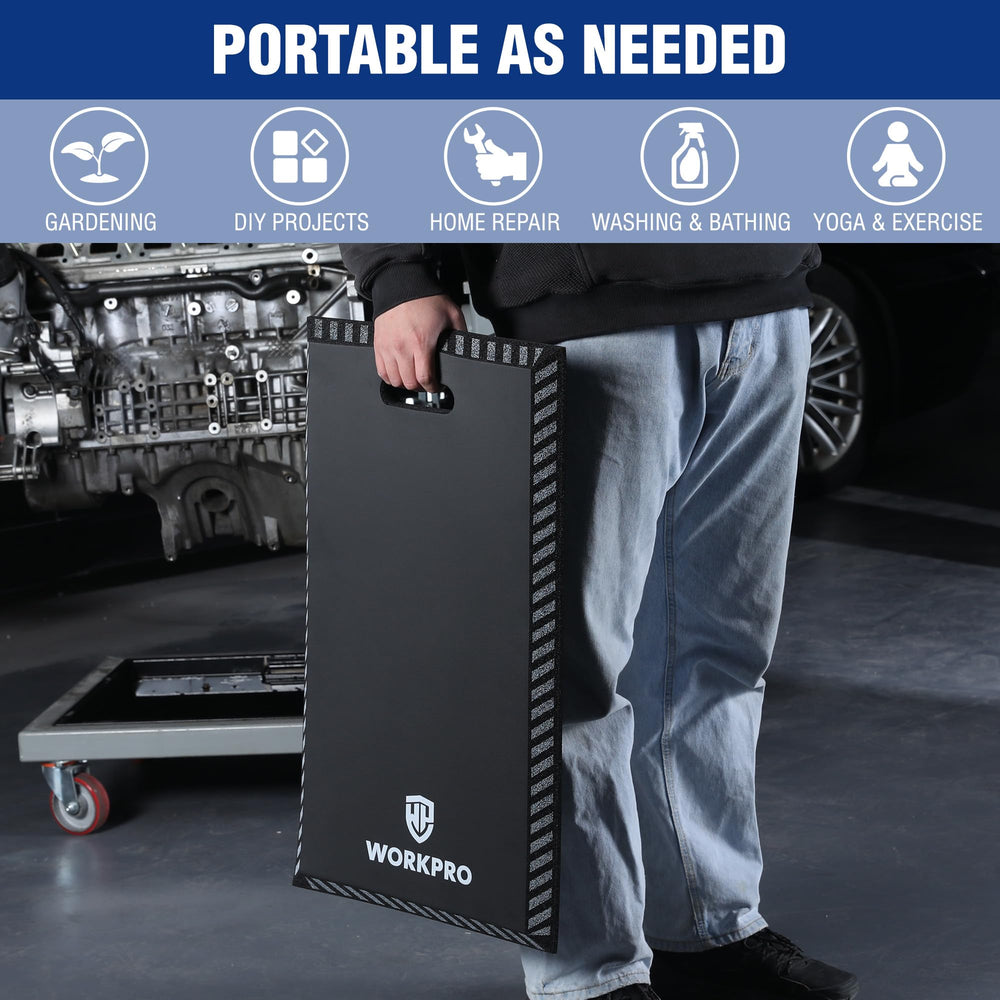 WORKPRO Kneeling Pad packaging and dimensions