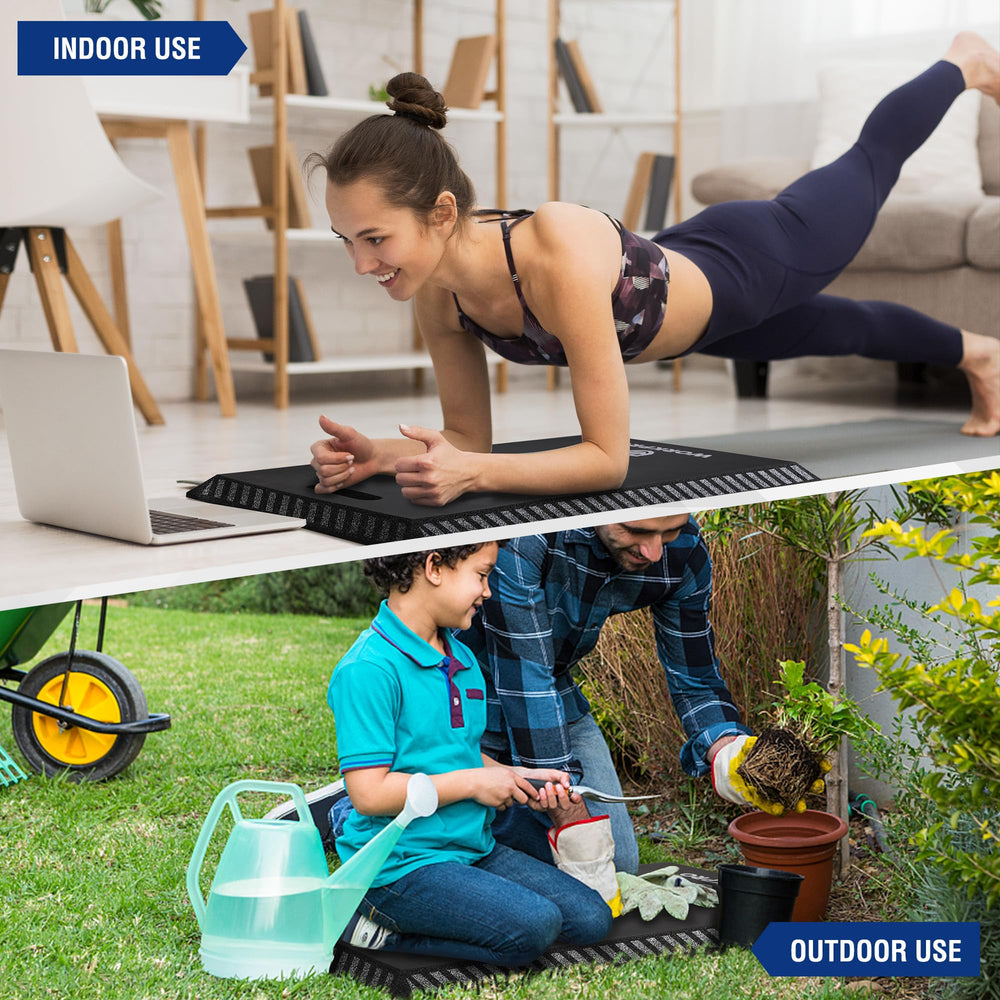 WORKPRO Kneeling Pad shown with outdoor tools