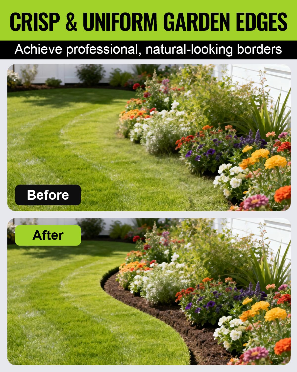 WORKPRO Lawn Edger in a garden setting trimming flower beds