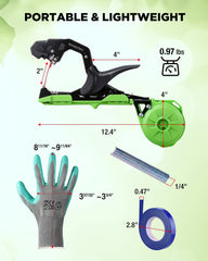 WORKPRO Plant Tying Machine with M-sized gloves and 10,000 staples
