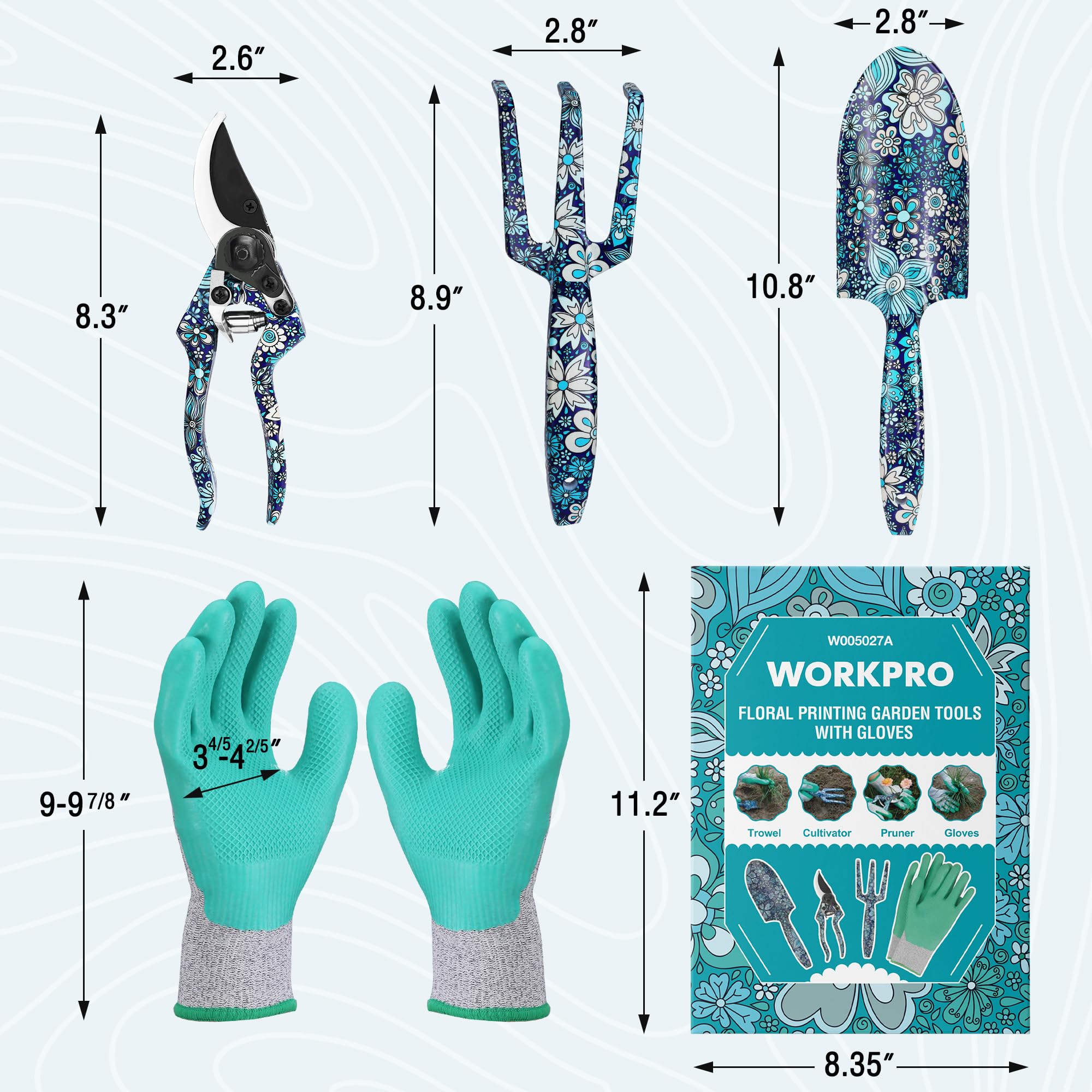 WORKPRO trowel with floral design and aluminum body