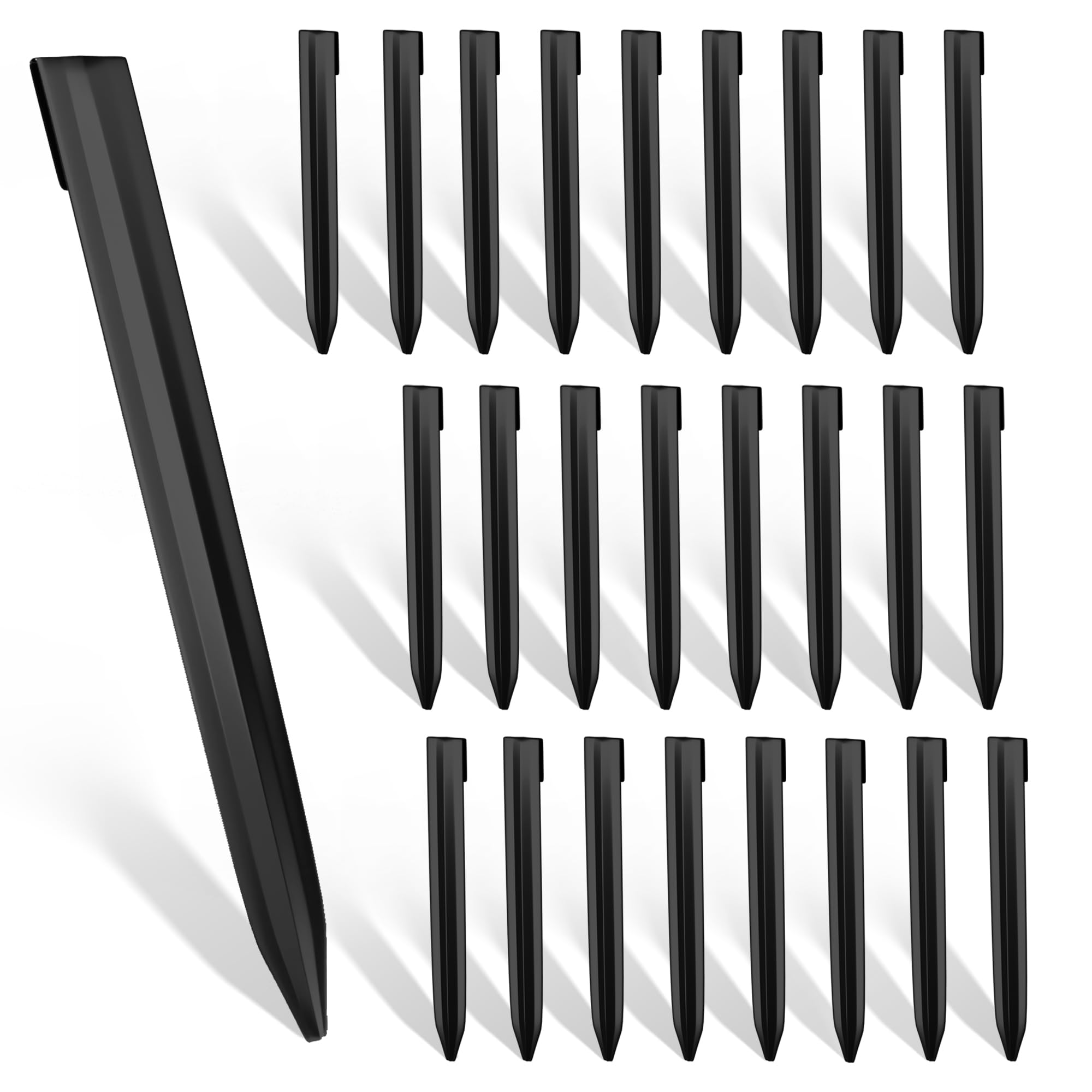 Worth 12-inch black metal landscape edging stake front view
