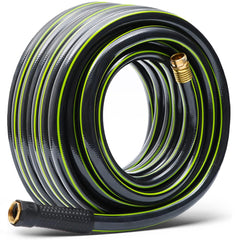 Worth 5/8 in. x 50 ft Heavy Duty Garden Hose, black and green front view