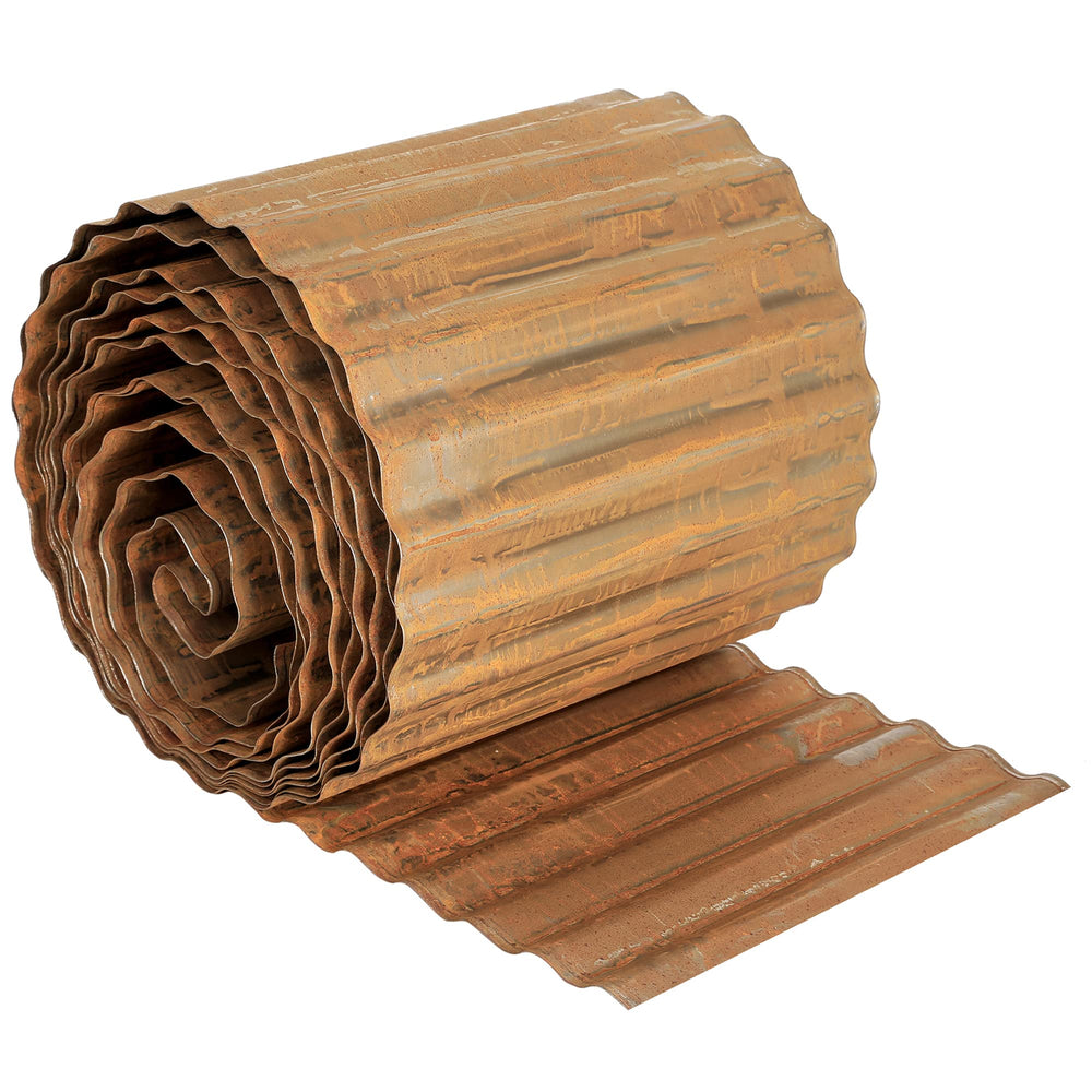 Worth Garden Edging 10" x 20' pre-rusted metal strip side view