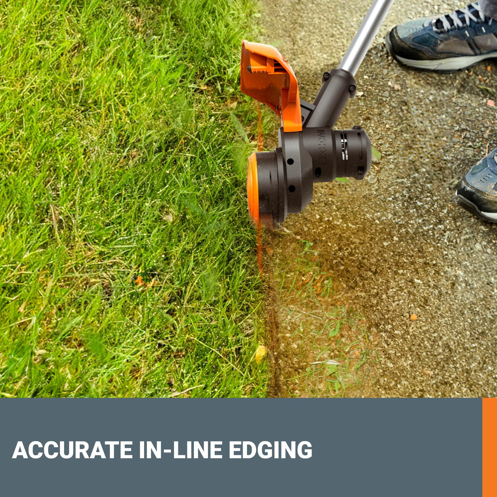 WORX 13-Inch String Trimmer in use in a garden setting