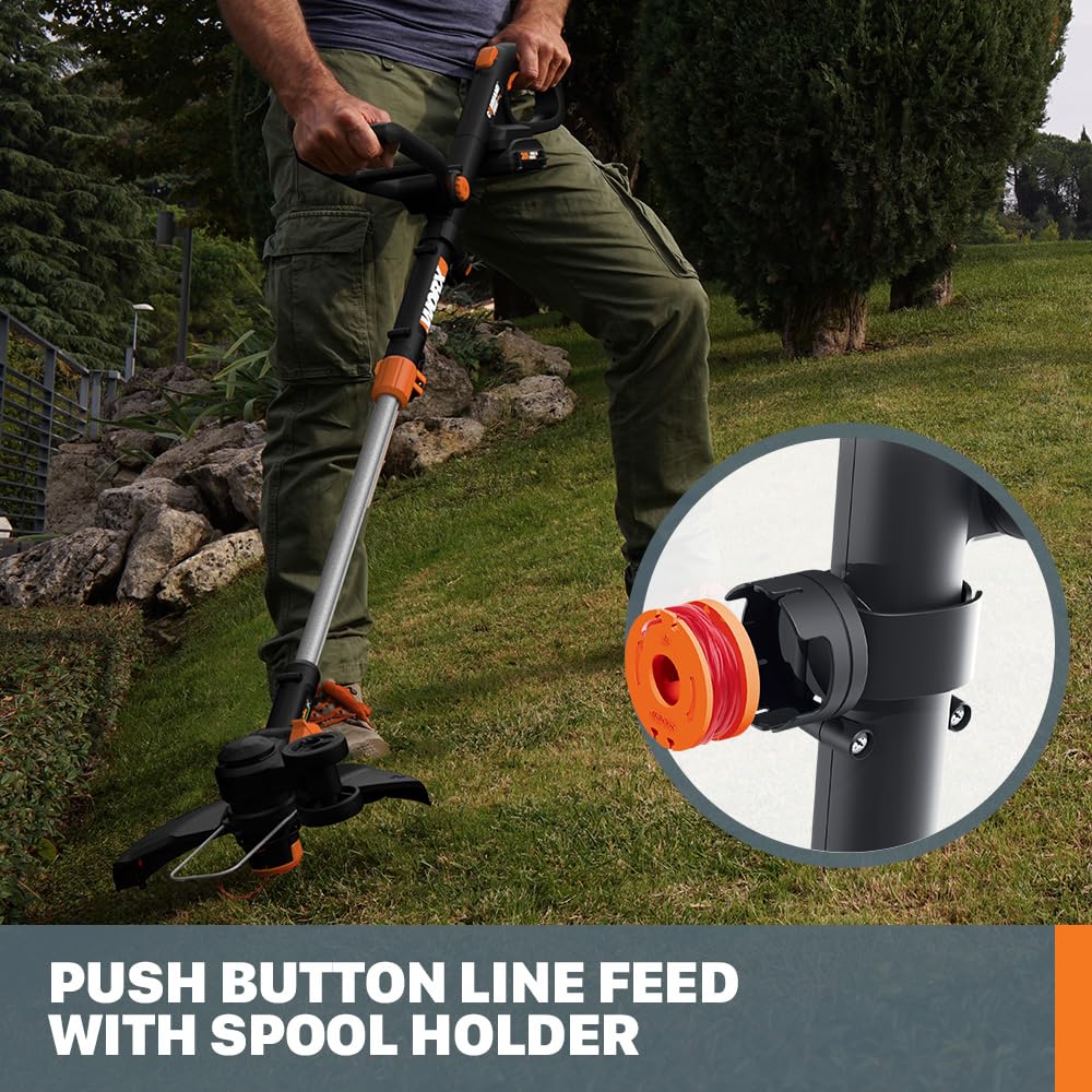 WORX 20V 12-inch Cordless String Trimmer handle adjustments