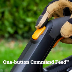 WORX 20V cordless trimmer with rubberized wheels