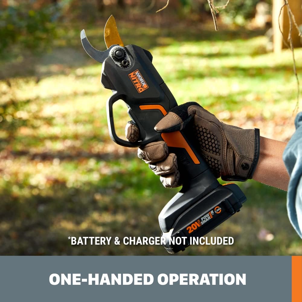 WORX 20V pruning shear with battery compartment