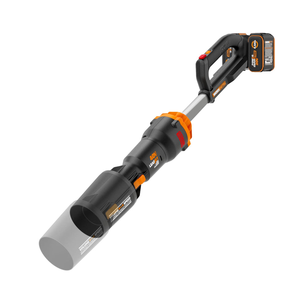 WORX 40V Cordless Leaf Blower front view with variable air nozzle