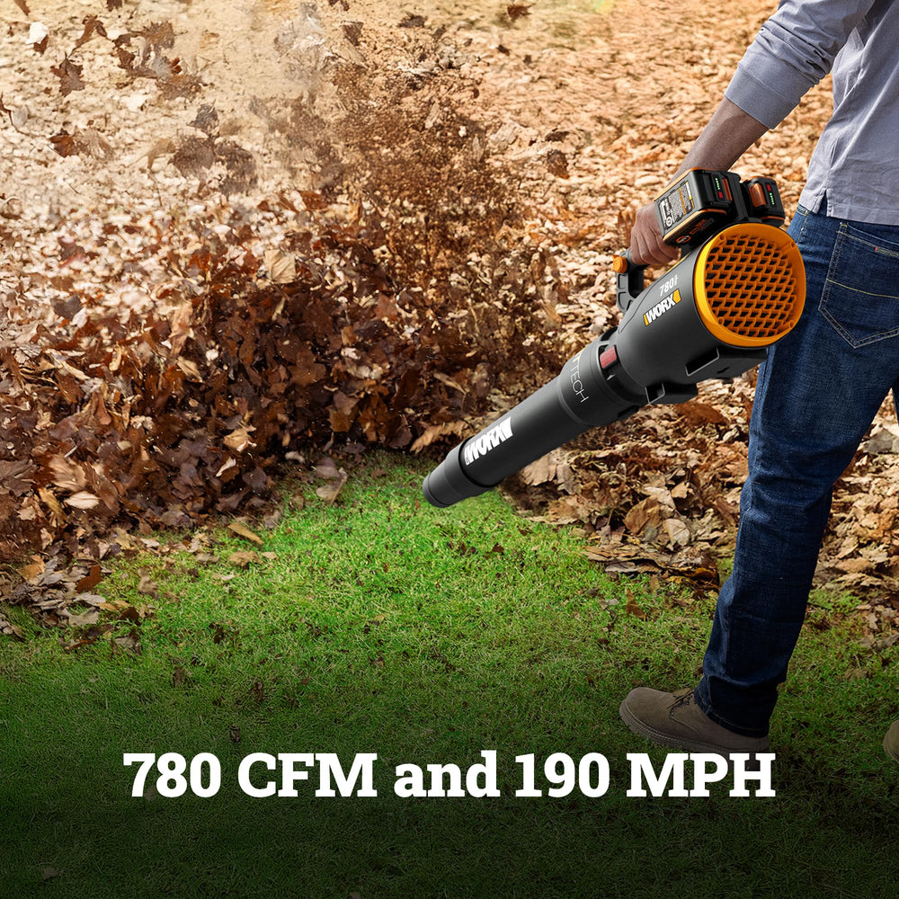 WORX 40V Leaf Blower in garden setting