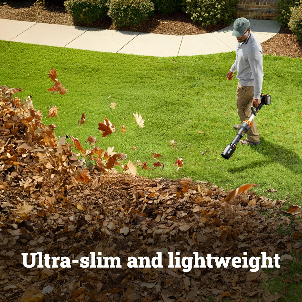 WORX 40V Leaf Blower with Turbo mode activated