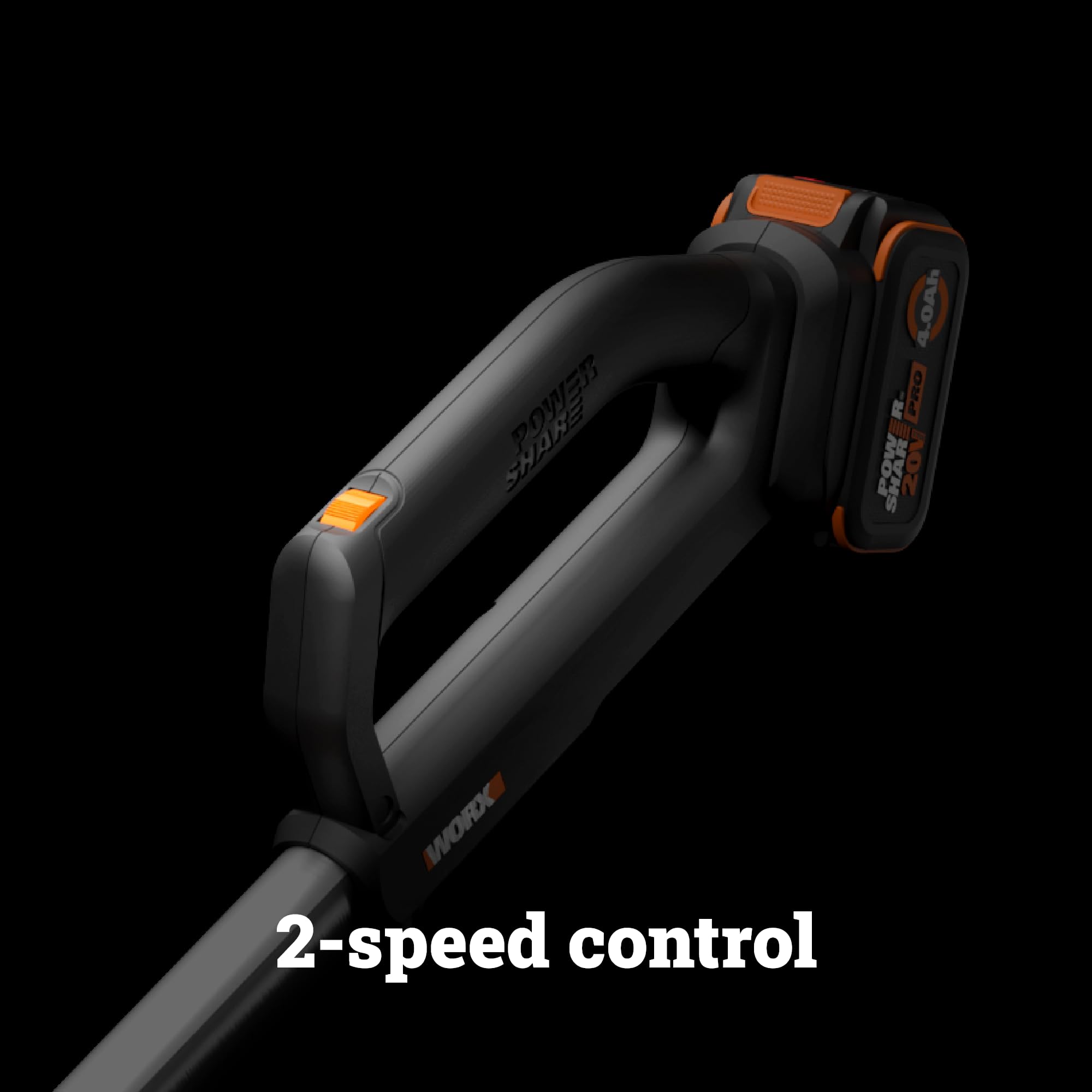 WORX Cordless Leaf Blower WG543 displayed on patio with leaves