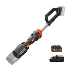 WORX Cordless Leaf Blower WG543 front view with variable air-control nozzle