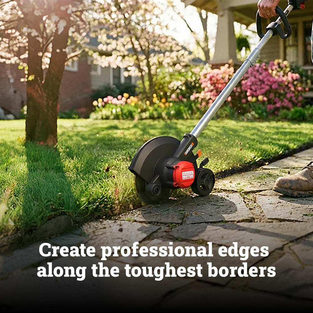 WORX edger showing streamlined blade design for clean edges