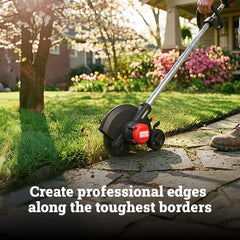 WORX edger showing streamlined blade design for clean edges