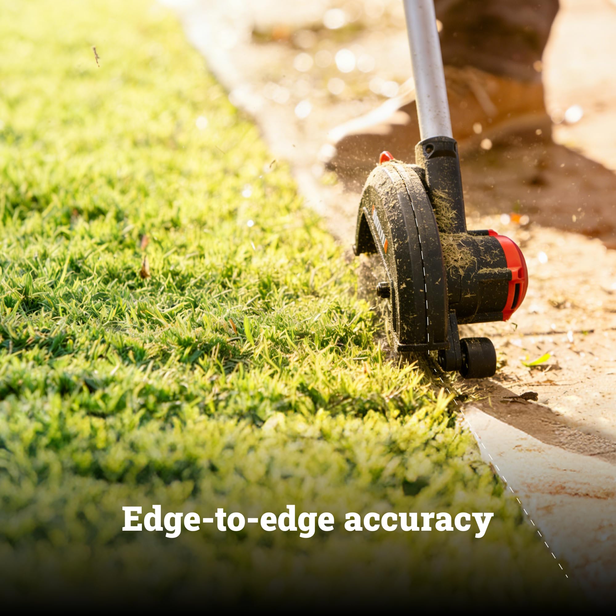 WORX edger with edge guide and blade indicator
