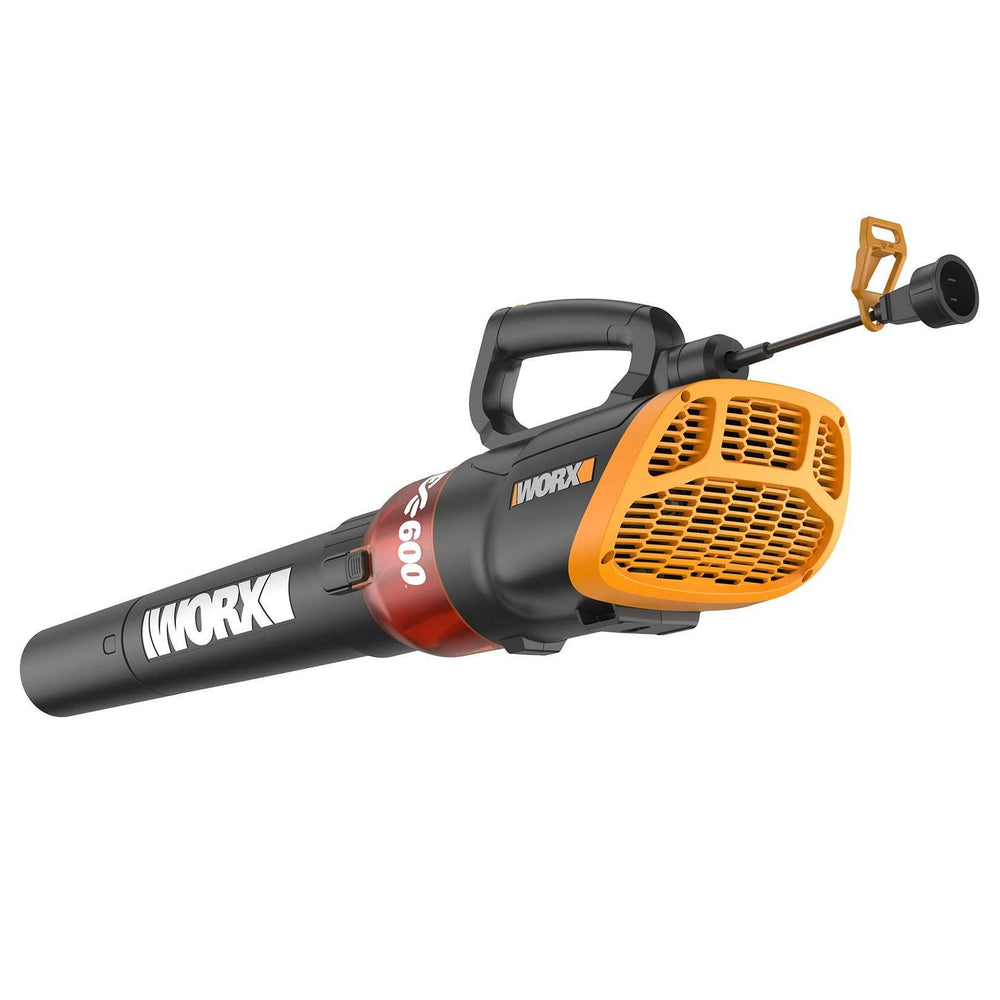 WORX leaf blower showing 2-speed control feature