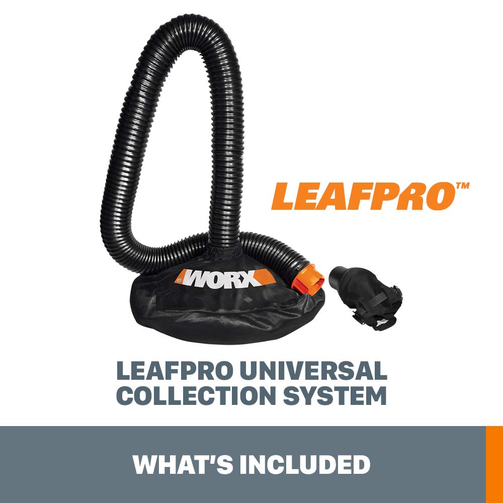 WORX Leaf Collection System mesh hood fitting over a waste container