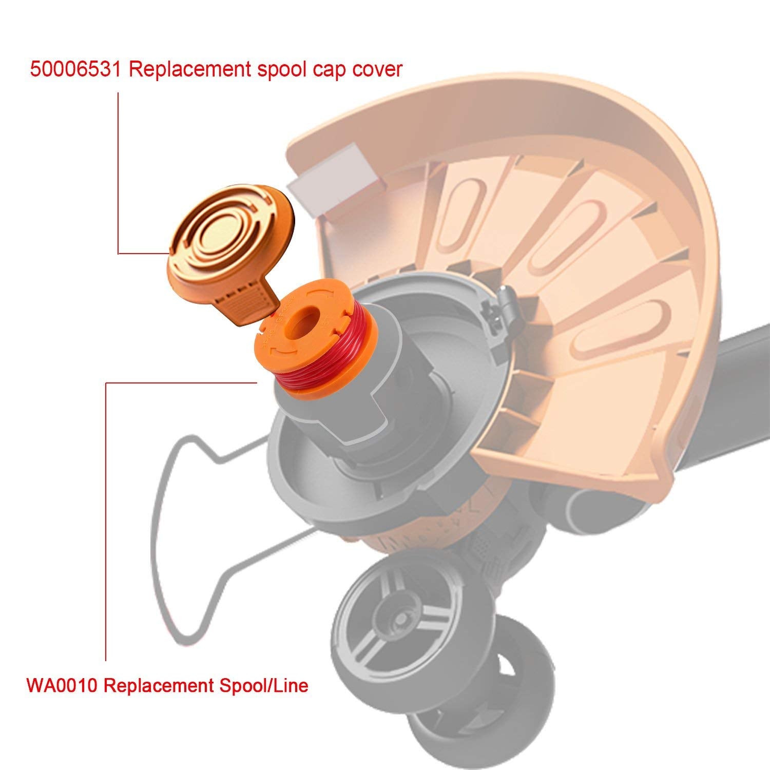 Worx trimmer compatible with THTEN WA0010 spool