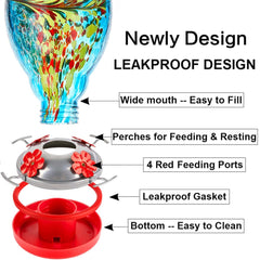 WOSIBO Hummingbird Feeder filled with nectar