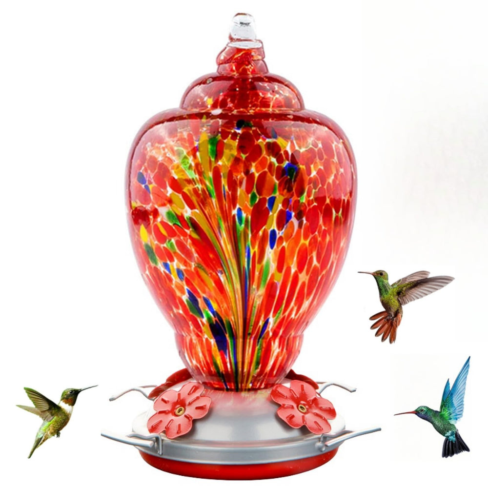 WOSIBO Hummingbird Feeder front view in red-firework colour