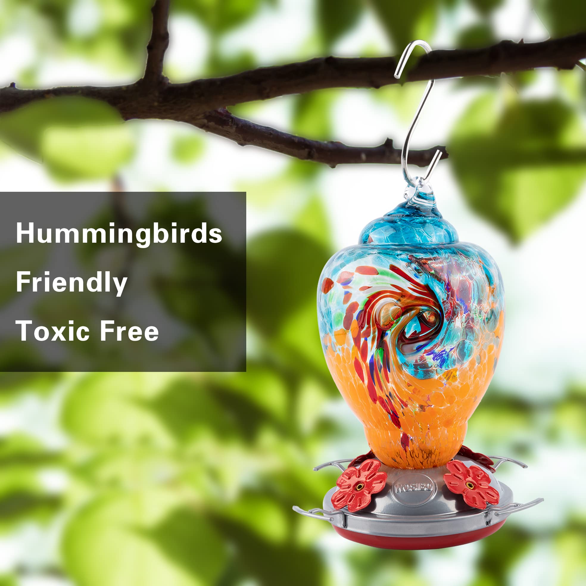 WOSIBO Hummingbird Feeder side view displaying cleaning brush