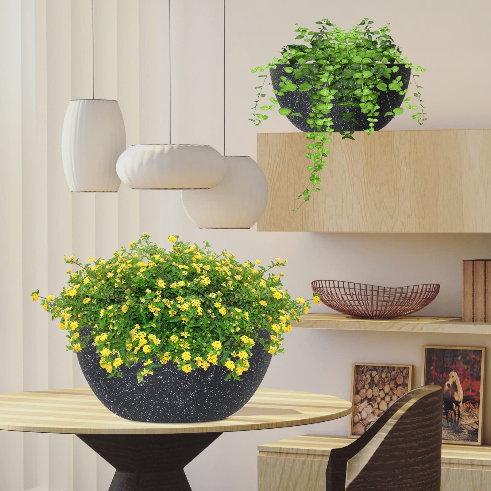 WOUSIWER hanging planters in a modern indoor setting